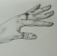 Female Hand and rings (Pencil Drawing)